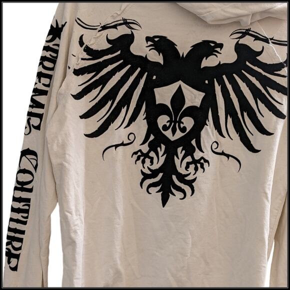 XTREME COUTURE Zip Up Hoodie Sweatshirt
Velvet Print Eagle Spellout Sleeve y2k - Picture 5 of 10